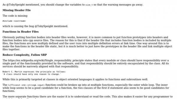 C++ LZ77 compression algorithm (2 Solutions!!)