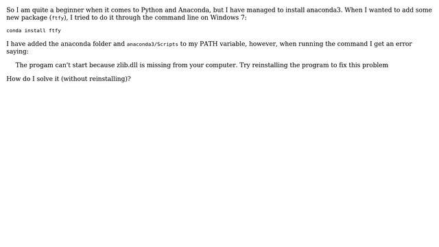 Conda install package error: missing zlib.dll смотреть онлайн