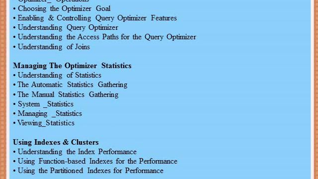 Oracle Performance Tuning Training | Oracle Performance Tuning смотреть онлайн