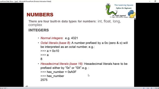 Introduction to Numbers data type in Python смотреть онлайн