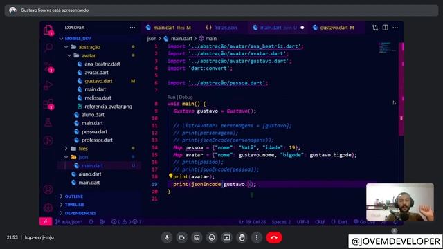 [mobile_dev] Aula 21 - Dart JSON Métodos da Classe toMap, fromMap introdução ao factory смотреть онлайн