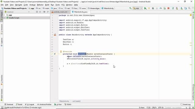 2. Working with TextView, EditText and Button in Android in Tamil смотреть онлайн