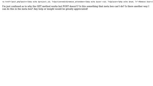 Wordpress: Using POST method in meta box, no results смотреть онлайн