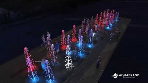 3D-анимация пешеходного фонтана от AQUABRAND