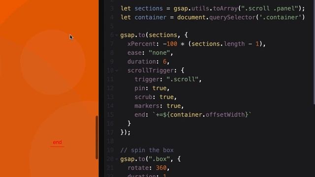 ScrollTrigger feature: containerAnimation смотреть онлайн