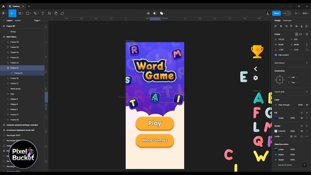 Figma Game Design: Creating a Word Puzzle Game UI | Figma UI Design | @pixel.bucket смотреть онлайн