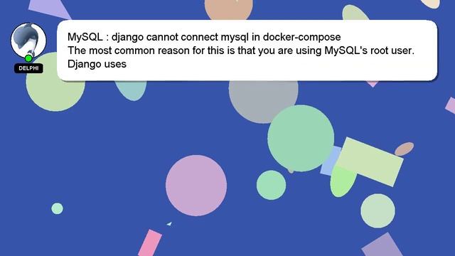MySQL : django cannot connect mysql in docker-compose смотреть онлайн