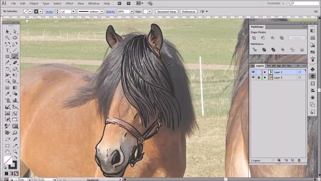 Vector sketch of horse. смотреть онлайн