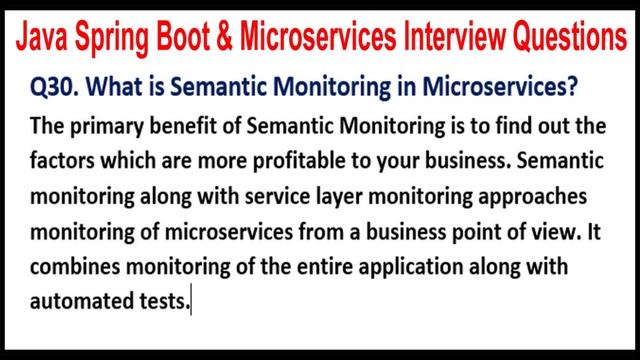 Java Spring Boot & Microservices Interview | Q30. What is Semantic Monitoring in Microservices? смотреть онлайн
