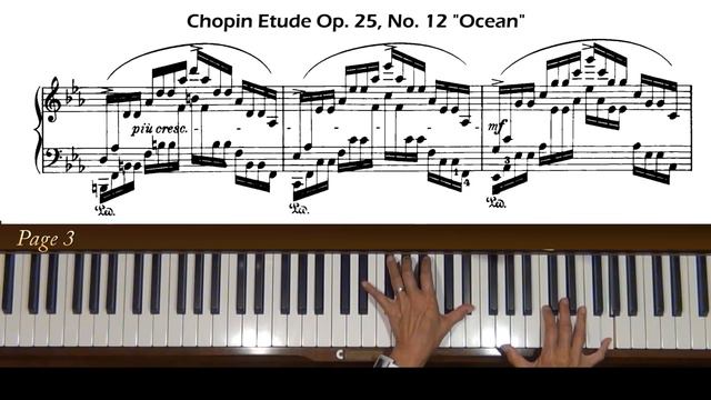 Chopin Etude Op. 25 No. 12 "Ocean" Piano Tutorial смотреть онлайн