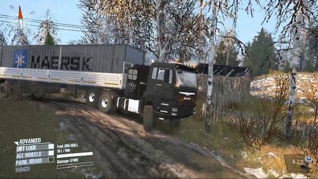 Spintires Mudrunner-MAN GTS TRAILER 6x6 TRUK-Driving Offroad смотреть онлайн