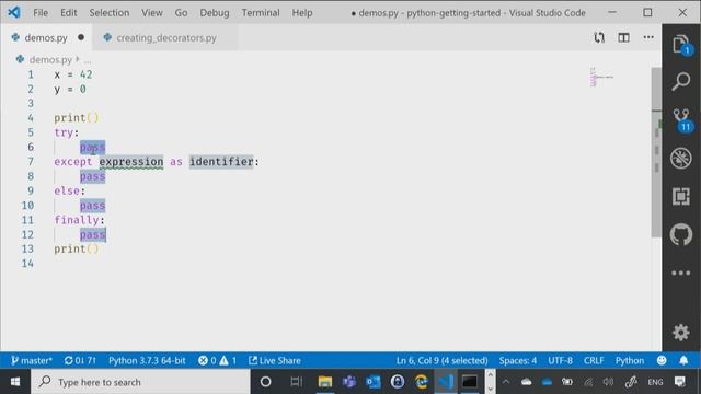 Demo: Error Handling | Python for Beginners [18 of 44] смотреть онлайн