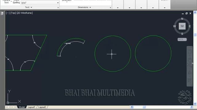 64 Angular Arc Radias Diameter Dimension AutoCAD 2012 смотреть онлайн
