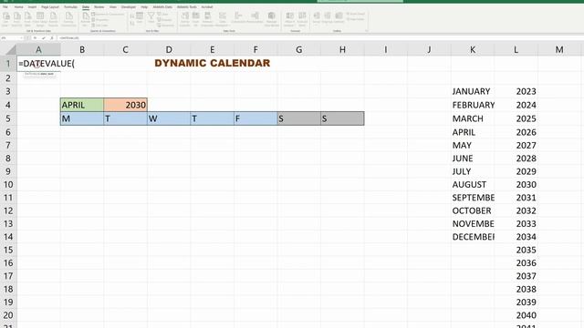 How to Create a Dynamic Calendar in Microsoft Excel - No VBA Macros смотреть онлайн