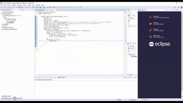 Creating a simple banking application in java (easy walkthrough) смотреть онлайн
