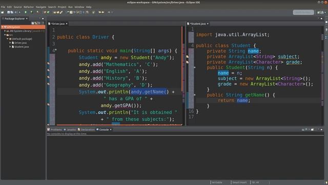 Grade point average system - Java Example смотреть онлайн