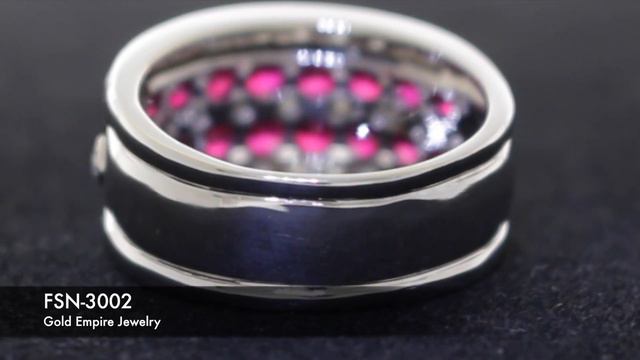 14k White Gold Ladies Fashion Ring with 2.35 Carats of Round Cut Diamonds and Ruby - FSN-3002 смотреть онлайн