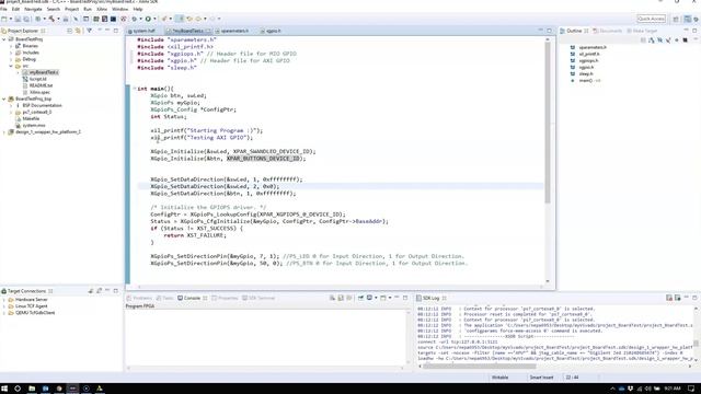 AXI And MIO GPIO Vivado To SDK Design