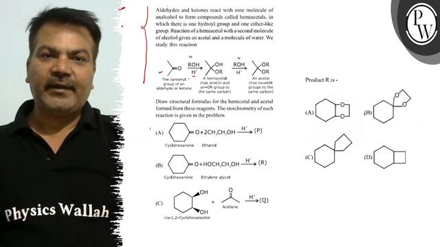 Aldehydes and ketones react with oine molecule of analcohol to form... смотреть онлайн