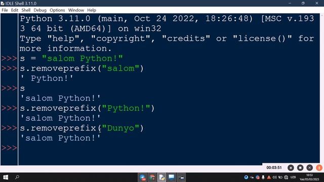 Python satr metodlari | removeprefix, removesuffix, replace metodlari смотреть онлайн