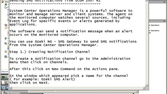 Send SMS from Systems Center Operations Manager 2007 - Configuring SMS notifications step 1 смотреть онлайн