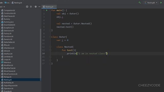 Kotlin Nested Class and Inner Class Tutorial| Cheezycode #39 смотреть онлайн