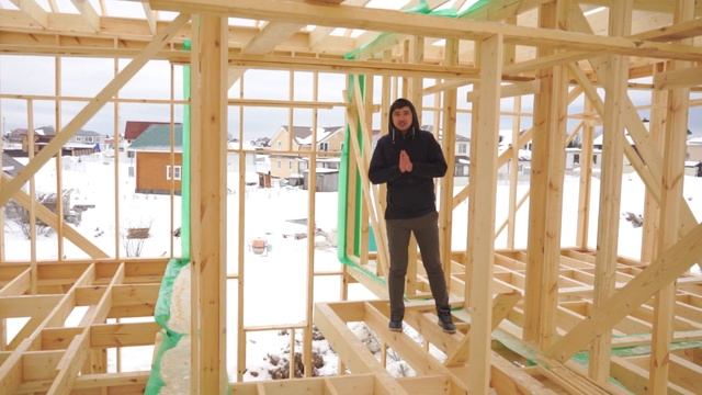 Как правильно собрать каркас дома. Перекрытие второго этажа. Лаги пола. смотреть онлайн