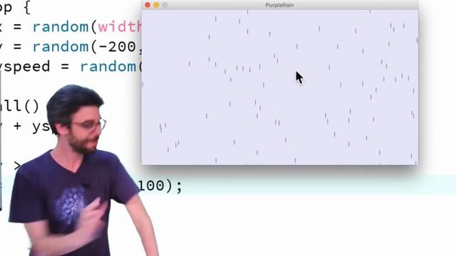 Coding Challenge #4: Purple Rain in Processing смотреть онлайн