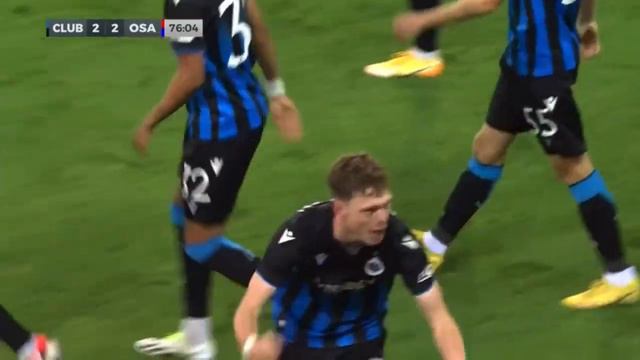Andreas Skov Olsen Goal Club Brugge 2-2 Osasuna Uefa Conference League смотреть онлайн