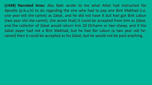 0290 Sahih Bukhari English Ch 24 Obligatory Charity Tax (Zakat) Part 11 Of 23 Hadith 1446-1450