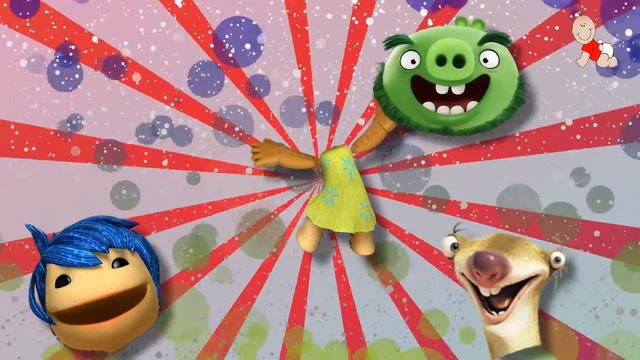 Wrong Heads Inside Out Hulk Pig and Ice Age Sid Finger Family Nursery Song смотреть онлайн