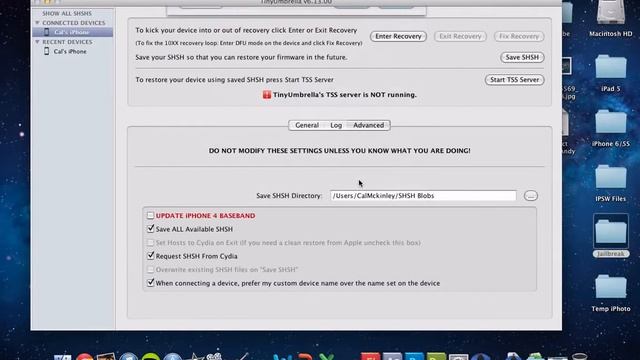 Save and Restore SHSH Blobs for iphone with TinyUmbrella смотреть онлайн