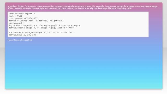 Tkinter Canvas creating rectangle смотреть онлайн