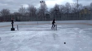 ICE TENNIS at the CANADIAN OPEN with @PavelBarber
