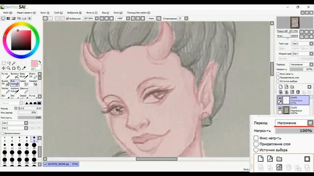 Как покрасить карандашный рисунок в Paint Tool SAI + [speedpaint] смотреть онлайн