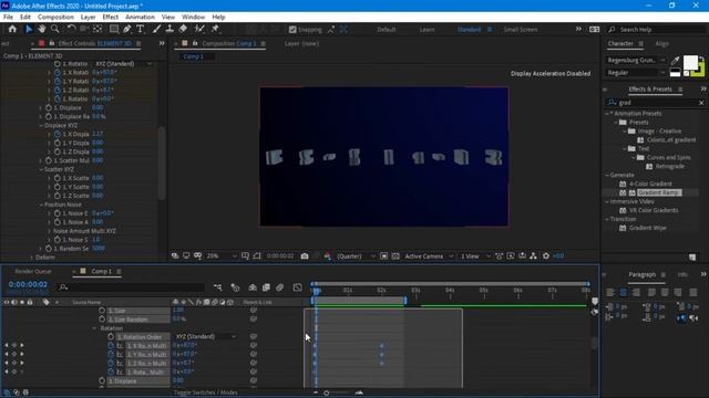 Mass Text animation in after effect Element 3D||ANIMATER BLENDER||TAMIL||SHIYAM|| смотреть онлайн
