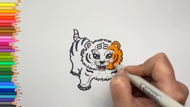 Как нарисовать Тигра на Новый Год смотреть онлайн
