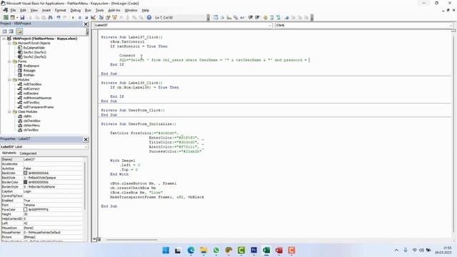 Login Form with validation from access db and transparent frame Excel VBA смотреть онлайн
