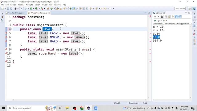Java Basic 22 - Constant in Java(final keyword and Enum) смотреть онлайн