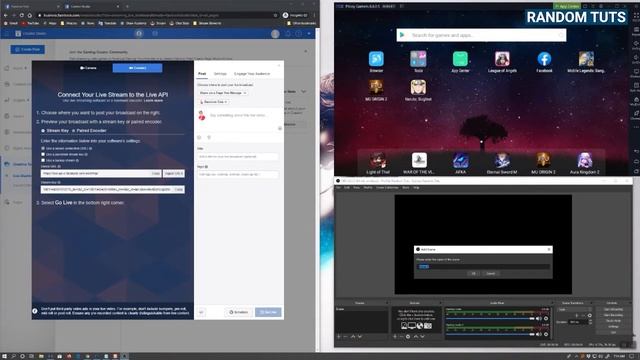 How to stream Nox Emulator to facebook using OBS смотреть онлайн