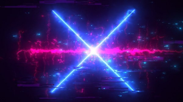 Анимированный абстрактный фон в стиле киберпанк: Неоновый крест