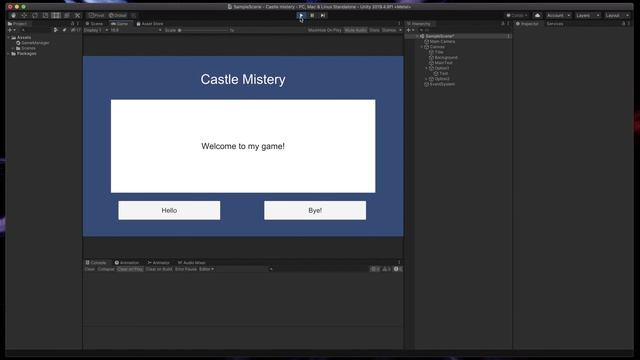 Get started with Unity UI - Adventure text game tutorial смотреть онлайн