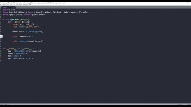 Insert an image in a text editor QTextEdit in PyQt5 смотреть онлайн