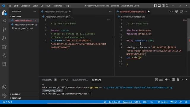 Python and C++ Password Generator: Split-Screen Comparison смотреть онлайн