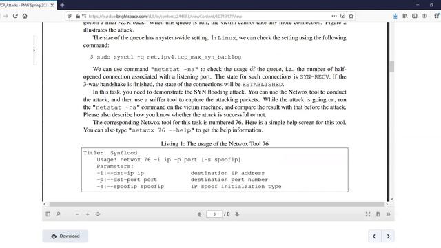 ITS 454 - Lab: TCP/IP attacks problems described смотреть онлайн