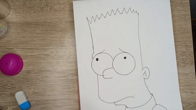 Как нарисовать БАРТА СИМПСОНА Легки рисунок для начинающих Bart Simpson цветным карандашом. смотреть онлайн
