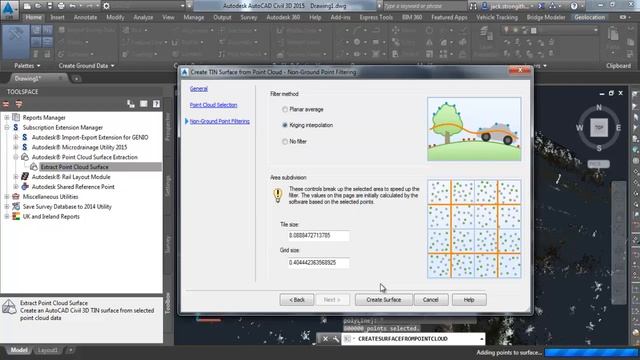 AutoCAD Civil 3D 2015 Point Cloud Surface Extraction смотреть онлайн