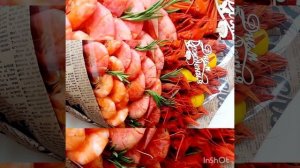 Мужской букет из раков и креветки #foodbouquet #seafood