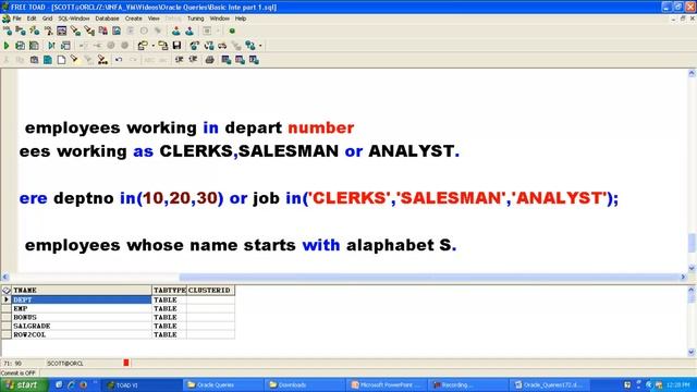 Oracle Scenarios: Basic queries part 5 смотреть онлайн