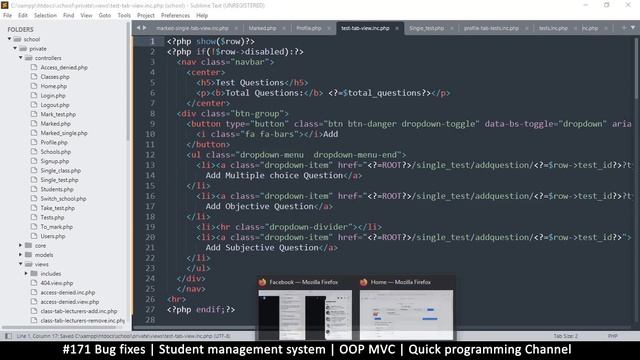 #171 Bug fixes | Student management system in PHP | OOP MVC | Quick programming tutorial смотреть онлайн